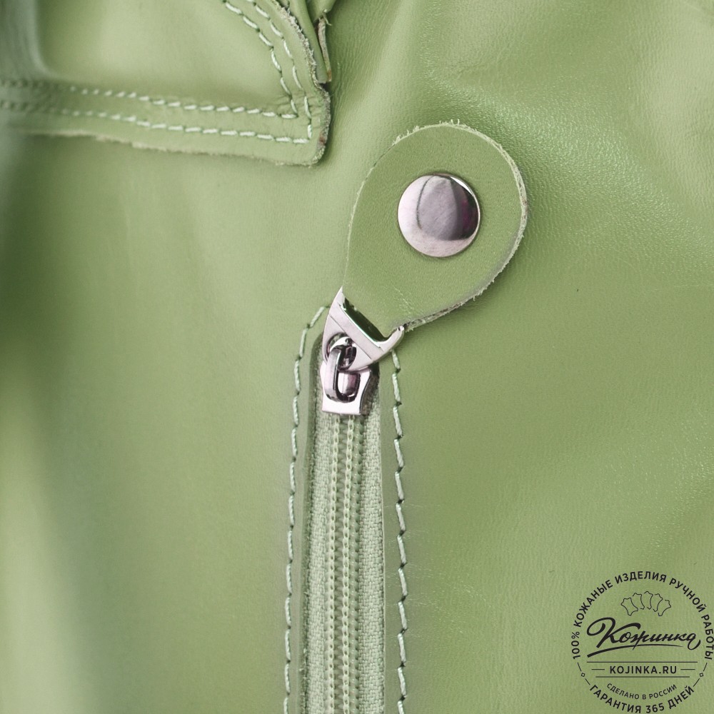  Женский кожаный рюкзак "Паулина" (мята)