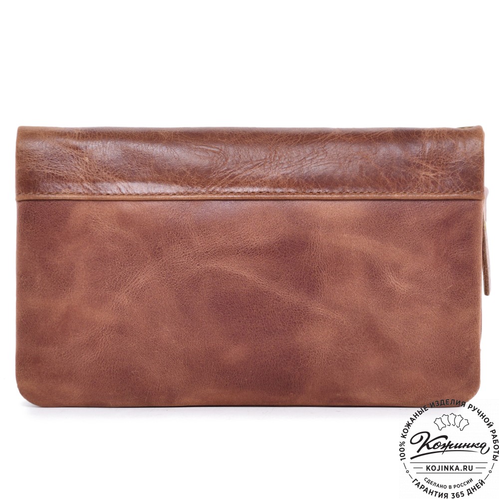  Кожаный клатч "Дарси" (рыжий антик)
