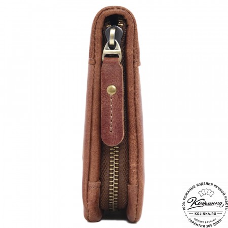  Кожаный клатч "Дарси" (рыжий антик)