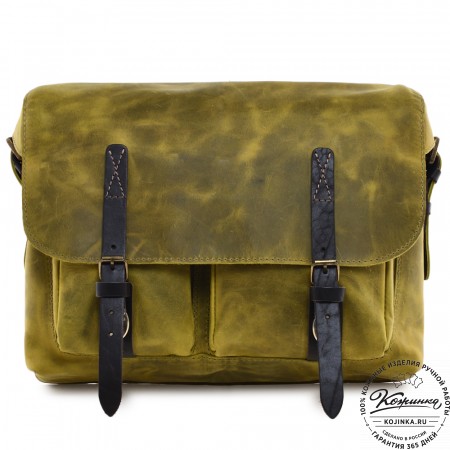 Кожаная сумка "Форман" (лимон крейзи)