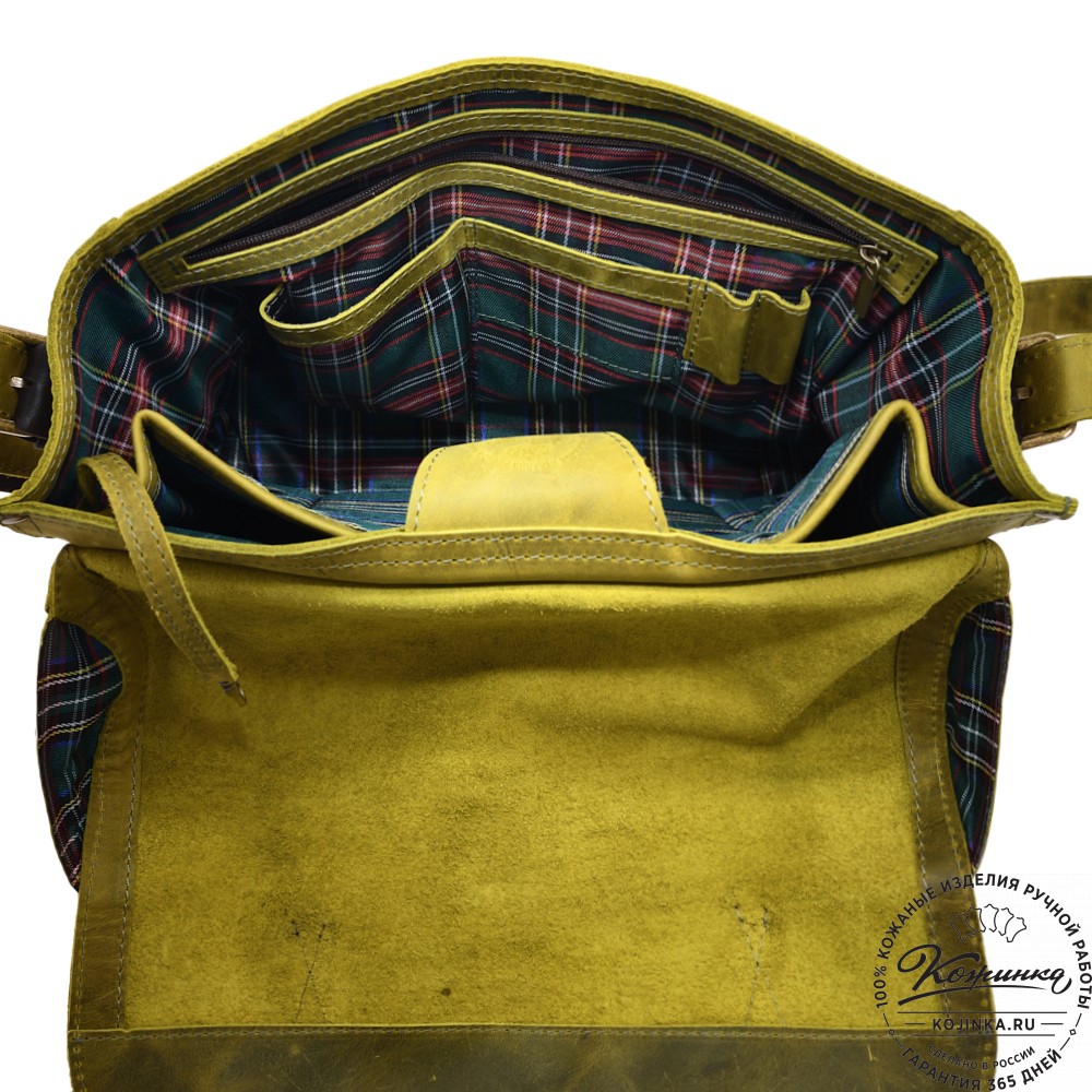 Кожаная сумка "Форман" (лимон крейзи)