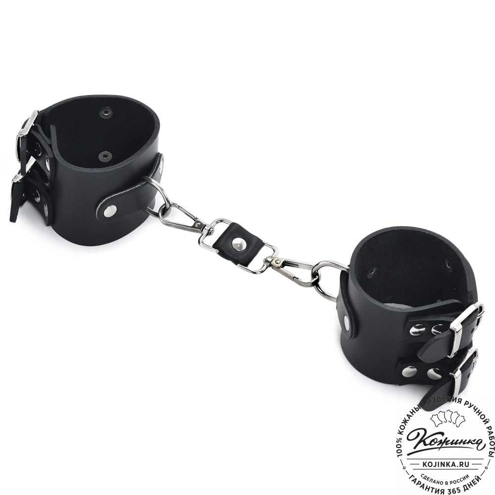 Кожаные наручники "Isold" (чёрные)