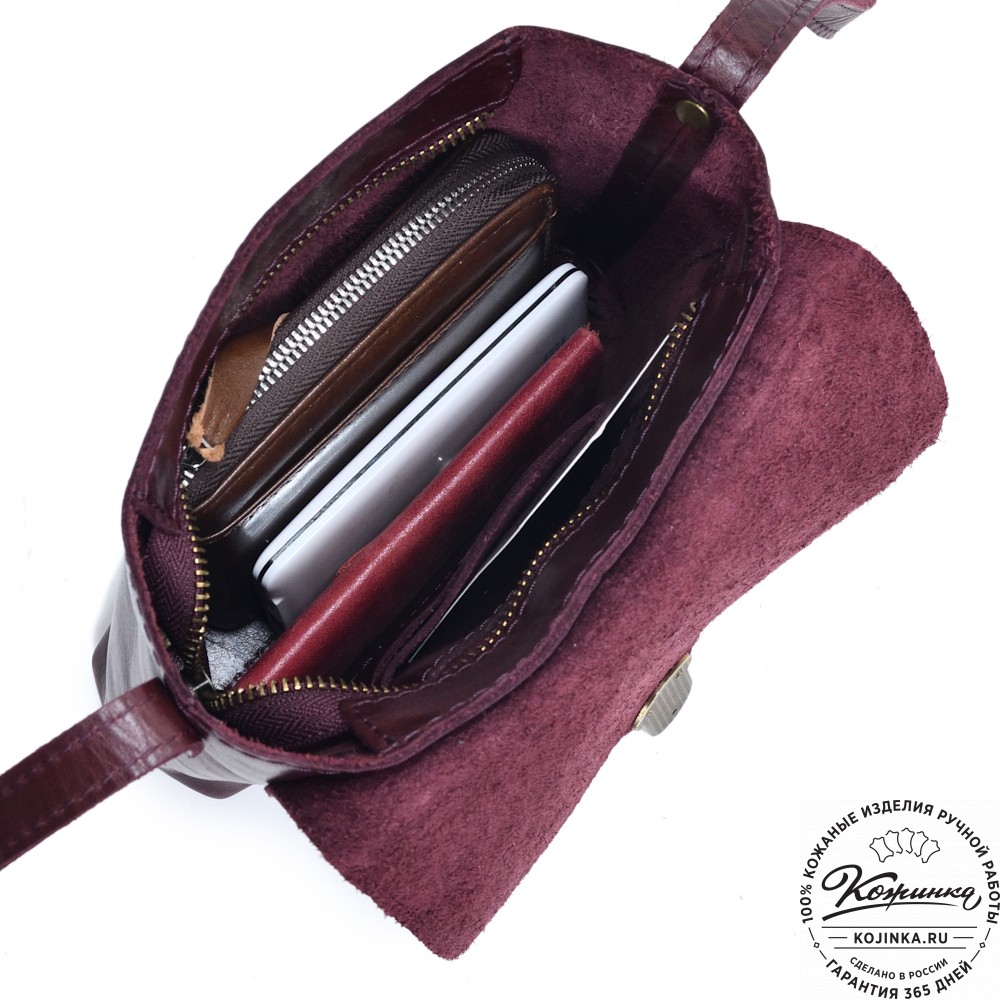  Кожаная сумка "Калифорния Нью" (бордо)