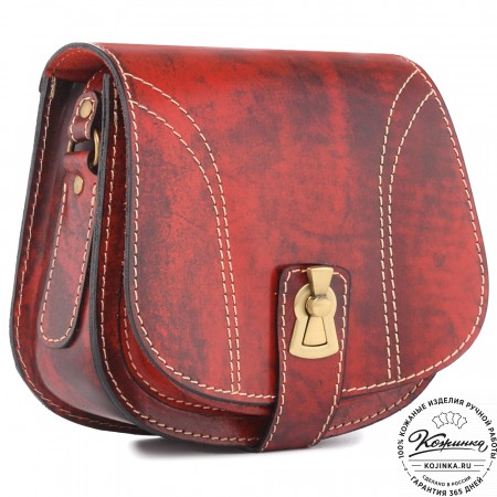 Кожаная сумка ручной работы "Джульетта-нью" (красный глянец)