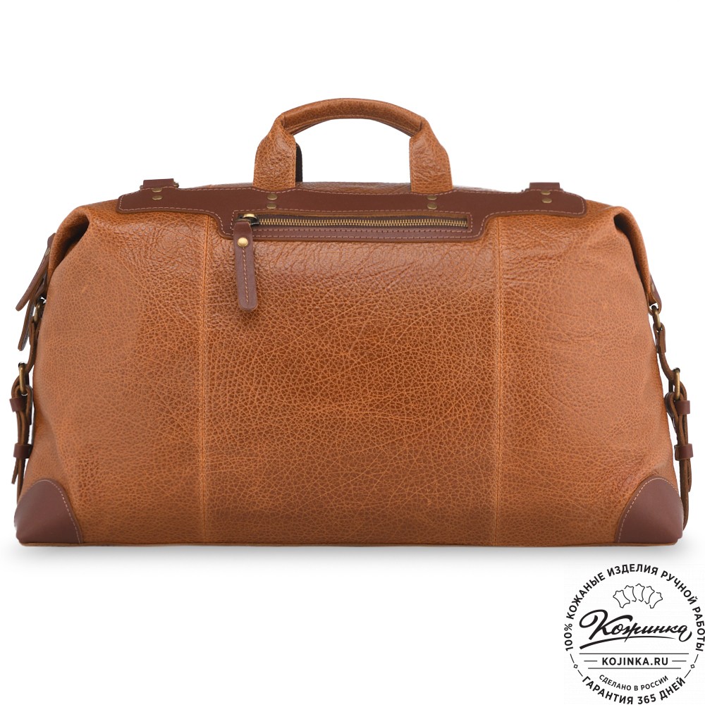 Кожаная дорожная сумка "Мегаполис" (фактура рыжая)