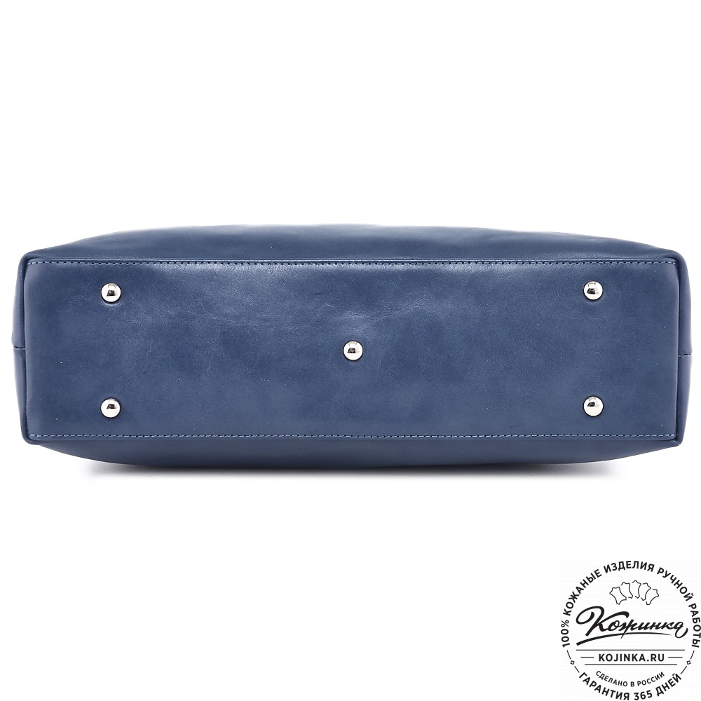  Женская кожаная сумка "Аврора" (синяя гладкая кожа)
