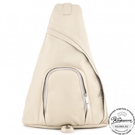  Кожаный рюкзак "Фобос" (бежевый)