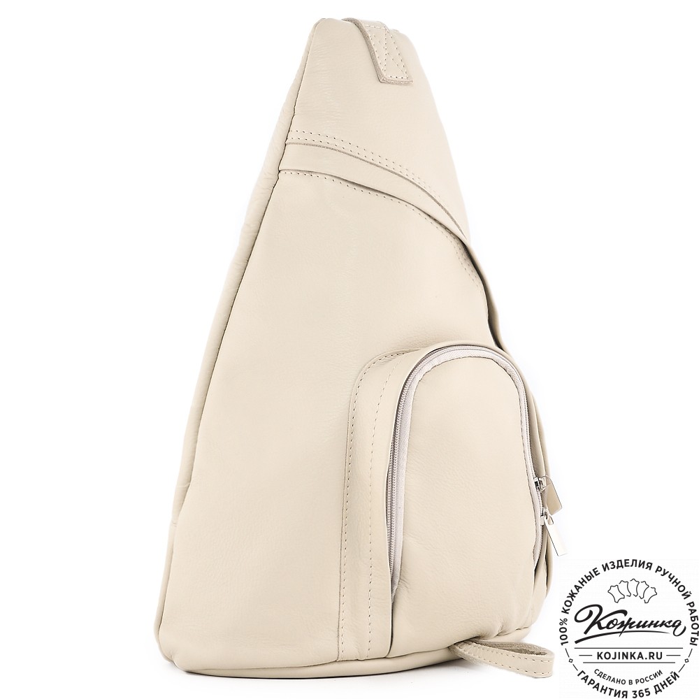  Кожаный рюкзак "Фобос" (бежевый)