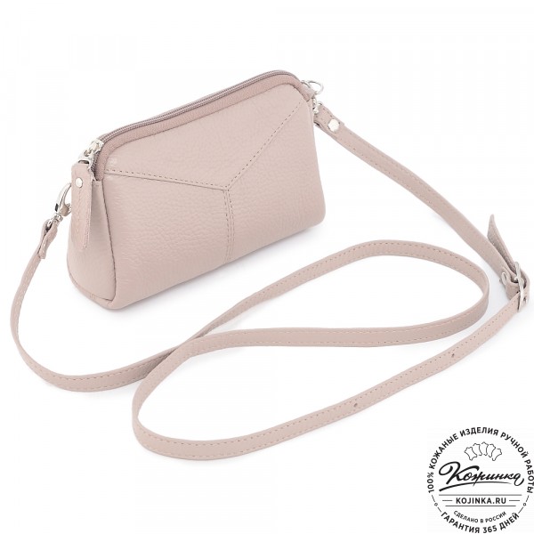  Кожаный клатч "Марта" (пудра). фото 1