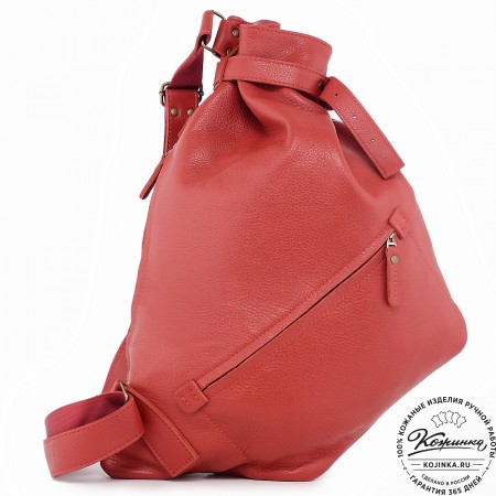  Кожаный рюкзак "Селена" (красный) 