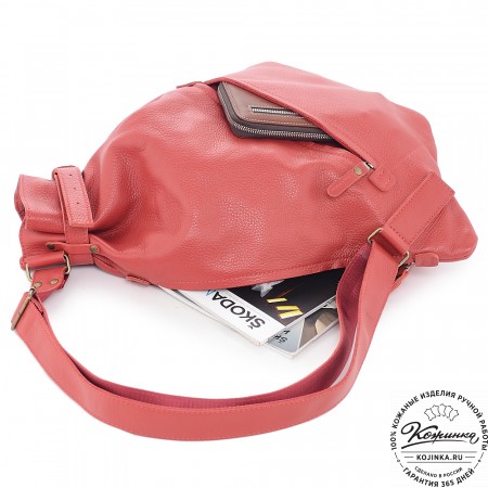  Кожаный рюкзак "Селена" (красный) 