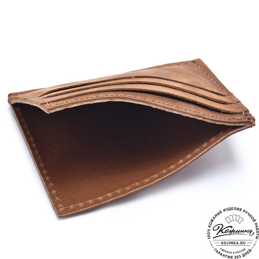  Кожаный картхолдер "Вавилон" (коричневый крейзи)