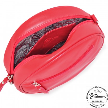  Женская кожаная сумка "Дарья" (красная) 