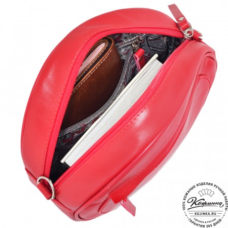  Женская кожаная сумка "Дарья" (красная) 