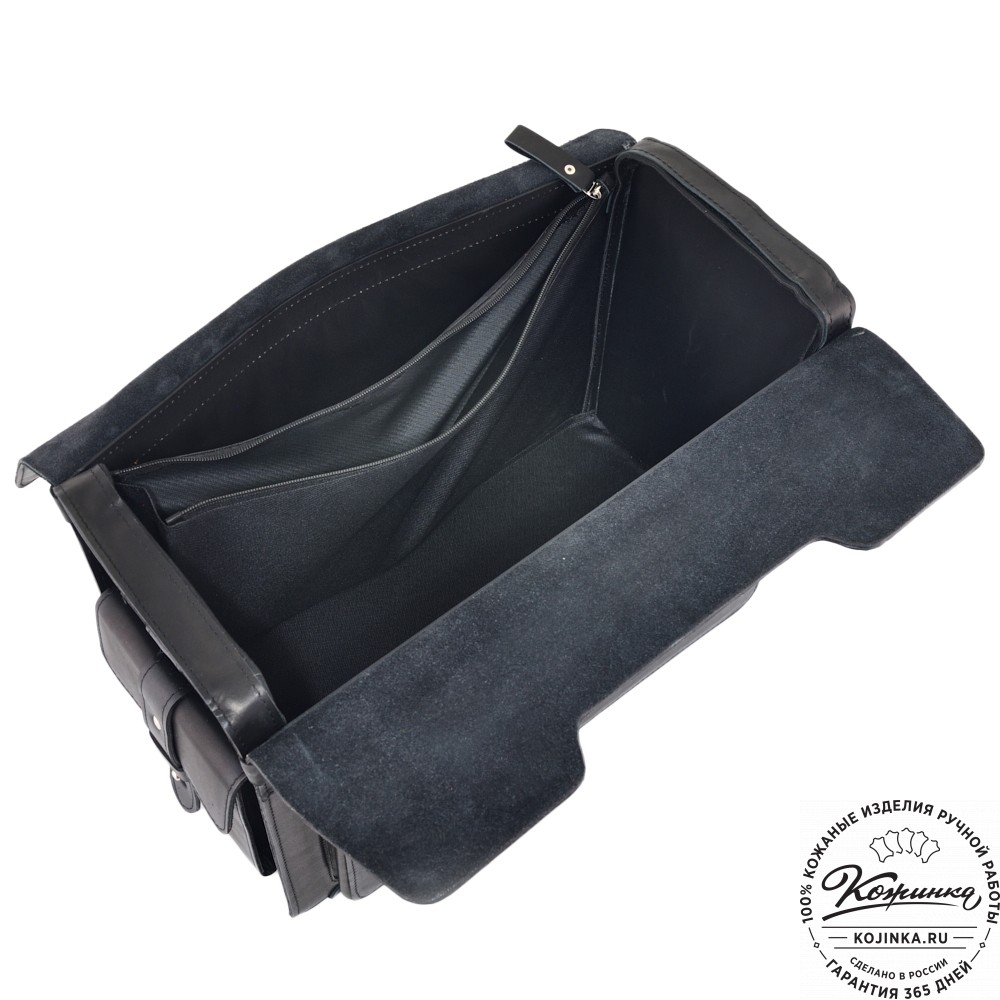 Кожаный портфель-кофр "Корлеоне" (чёрный)