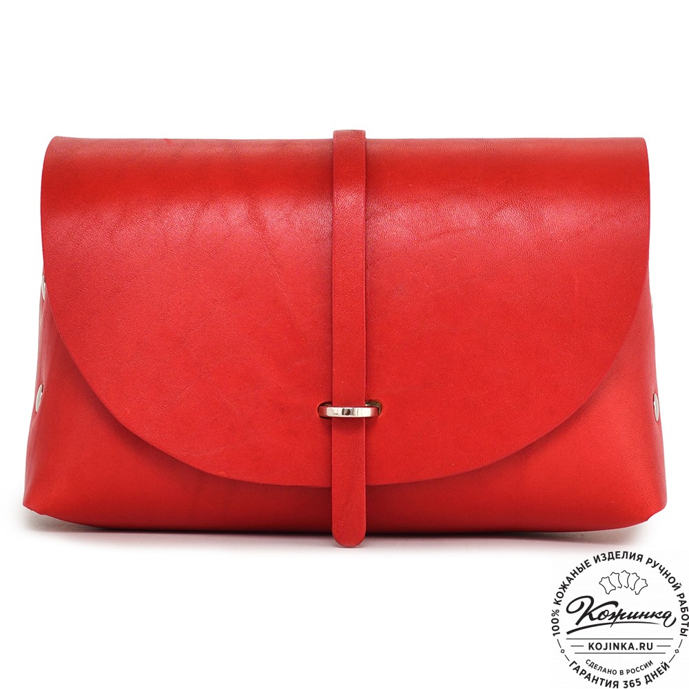  Женская кожаная сумка "Милла макси" (красная) 
