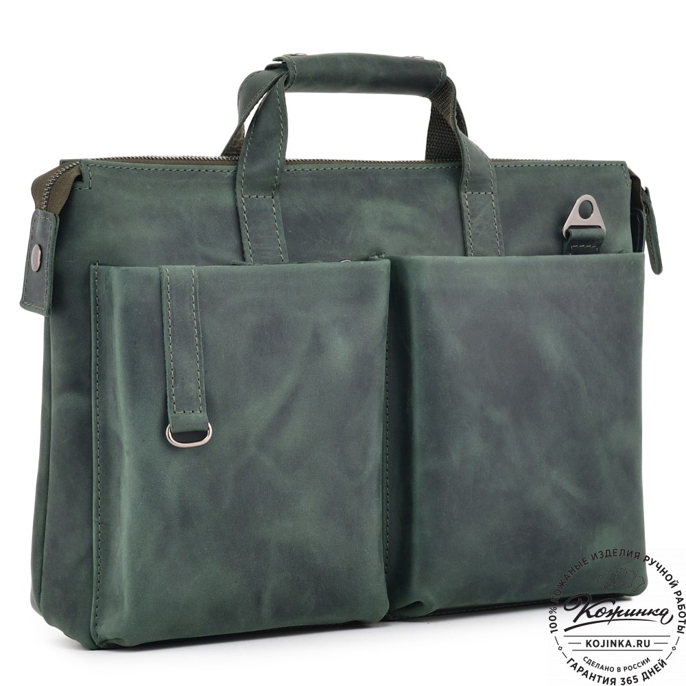  Кожаная деловая сумка "Стюарт" (изумруд)