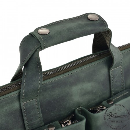  Кожаная деловая сумка "Стюарт" (изумруд)