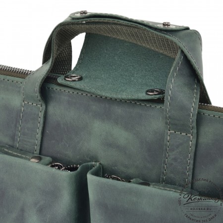  Кожаная деловая сумка "Стюарт" (изумруд)