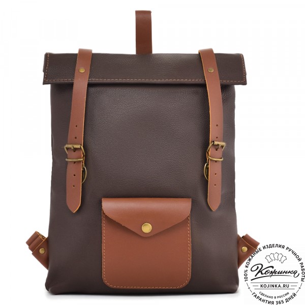 Кожаный рюкзак "Vogue" (темно-коричневый) . фото 1