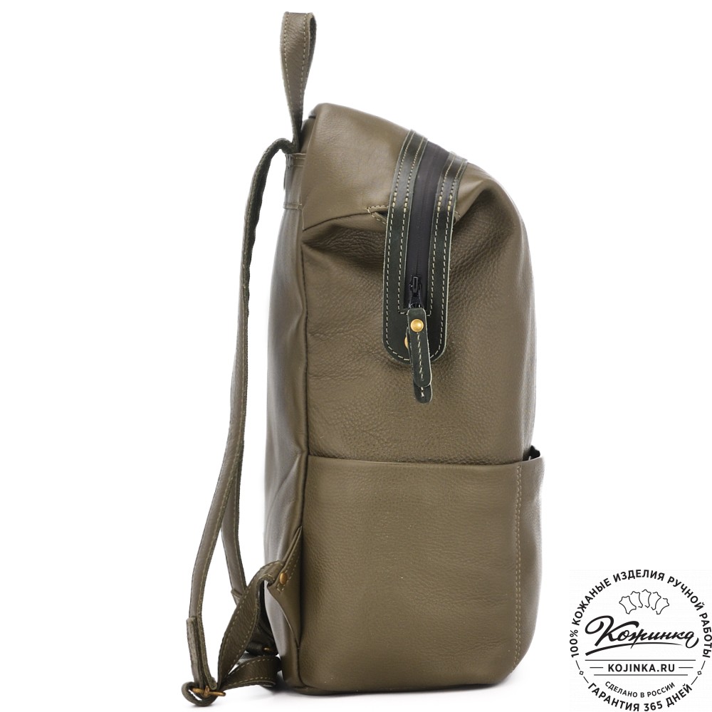  Кожаный рюкзак "Аргентум" (олива) 