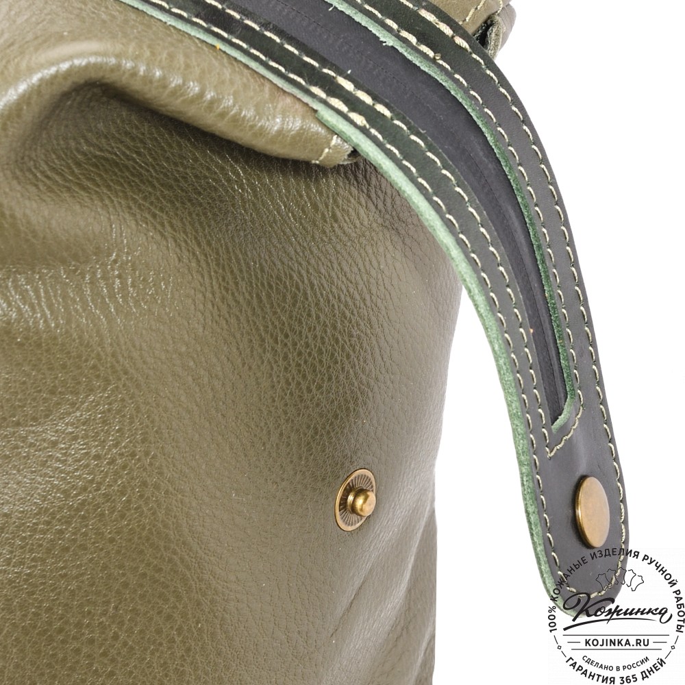  Кожаный рюкзак "Аргентум" (олива) 