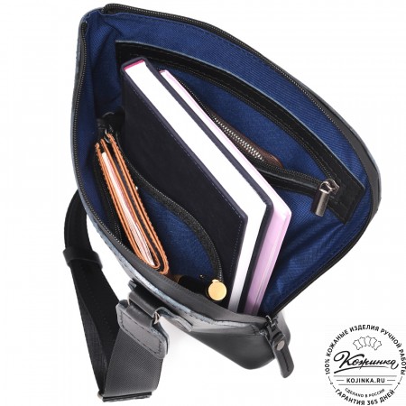  Кожаная сумка "Родос" (черная) 