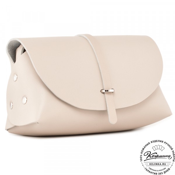 Женская кожаная сумка "Милла макси" (бежевая). фото 1