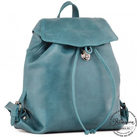  Женский кожаный рюкзак "Паулина" (изумруд) 