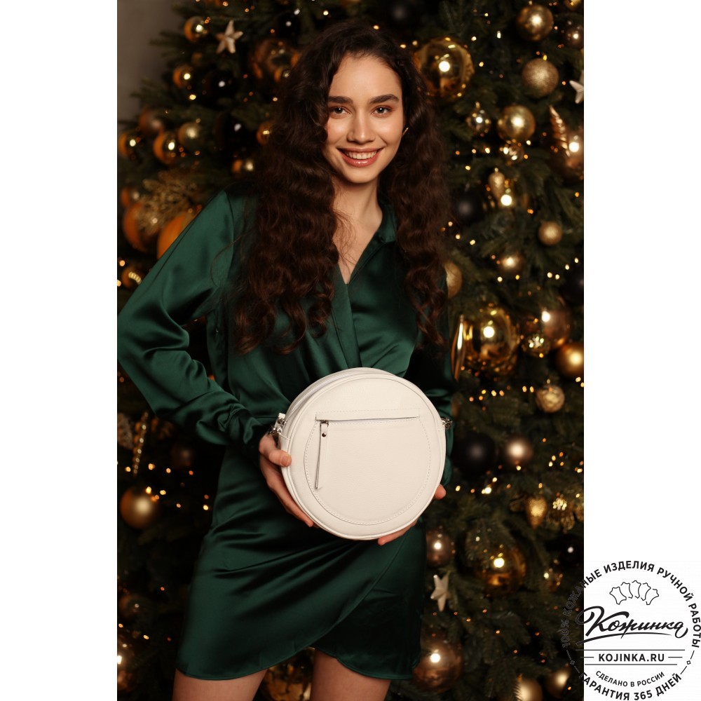 Женская кожаная сумка "Дарья" (белая)