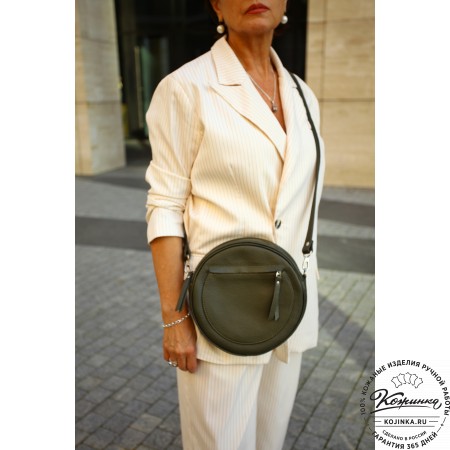 Женская кожаная сумка "Дарья" (оливковая)