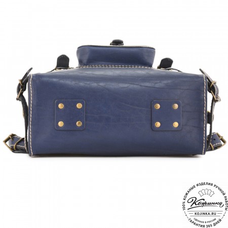 Кожаный ранец "Максимус 3" (синий)