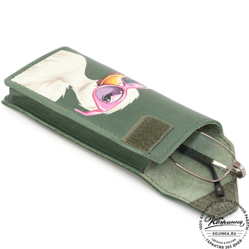 Кожаный футляр для очков "Марокко" "Гусыня в очках"