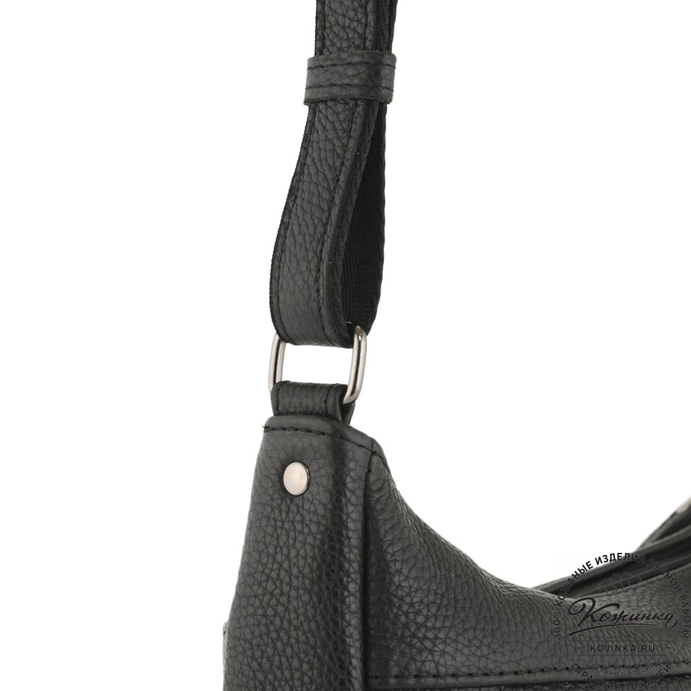 Женская кожаная сумка "Нева" (фактура чёрный)
