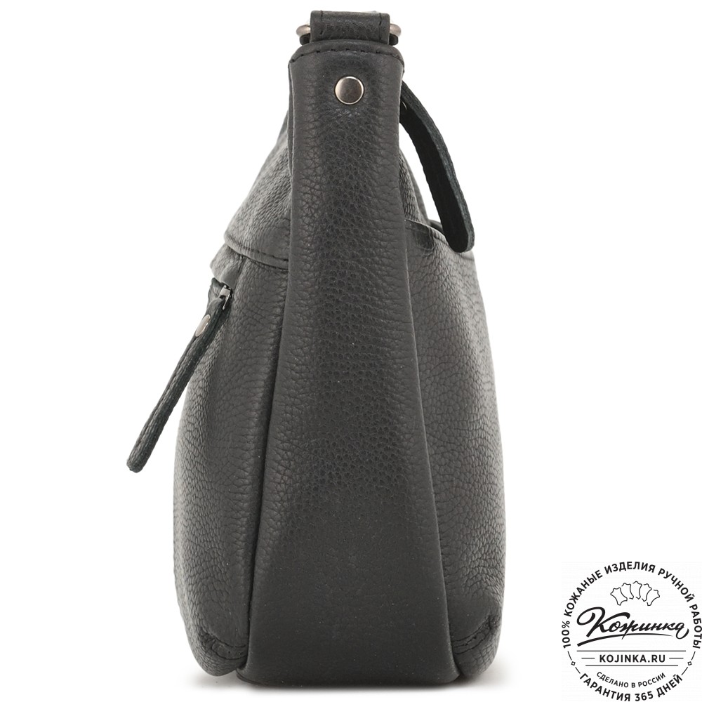 Женская кожаная сумка "Нева" (фактура чёрный)