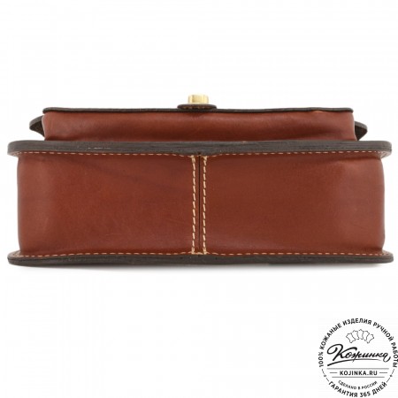 Кожаная сумка ручной работы "Париж" - с ручкой (коньяк)