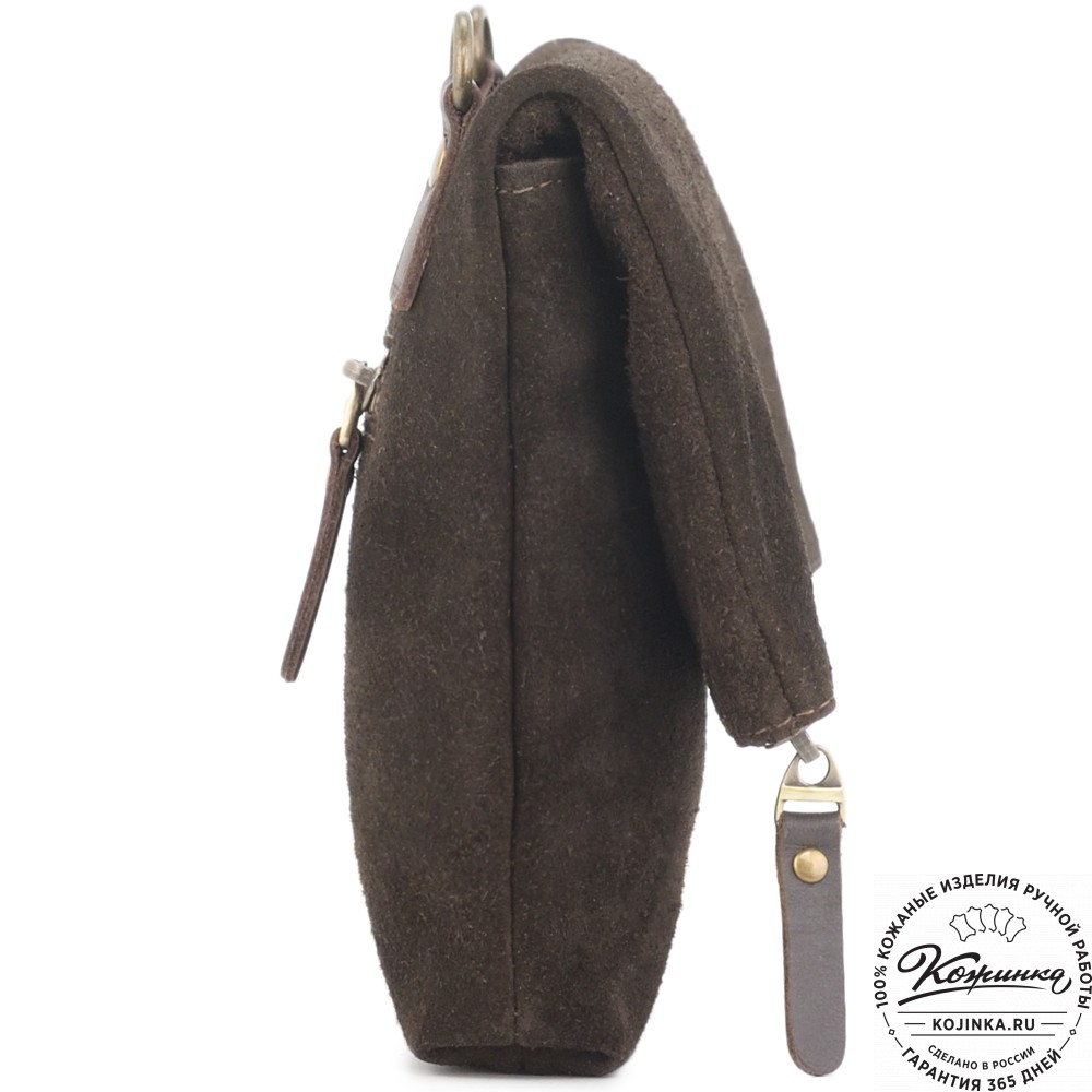 Кожаный клатч "Молли" велюр (шоколад)
