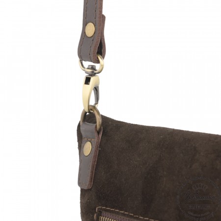 Кожаный клатч "Молли" велюр (шоколад)