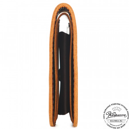  Кожаный бумажник "Рокки" "Чешир" (бордово-коричневый)