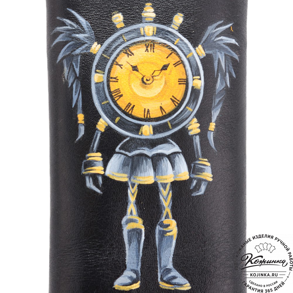  Кожаная ключница «Соло» "Часы" (черный) 