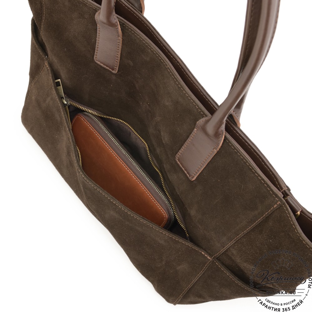 Кожаная женская сумка "Калипсо" (тёмно-коричневая)