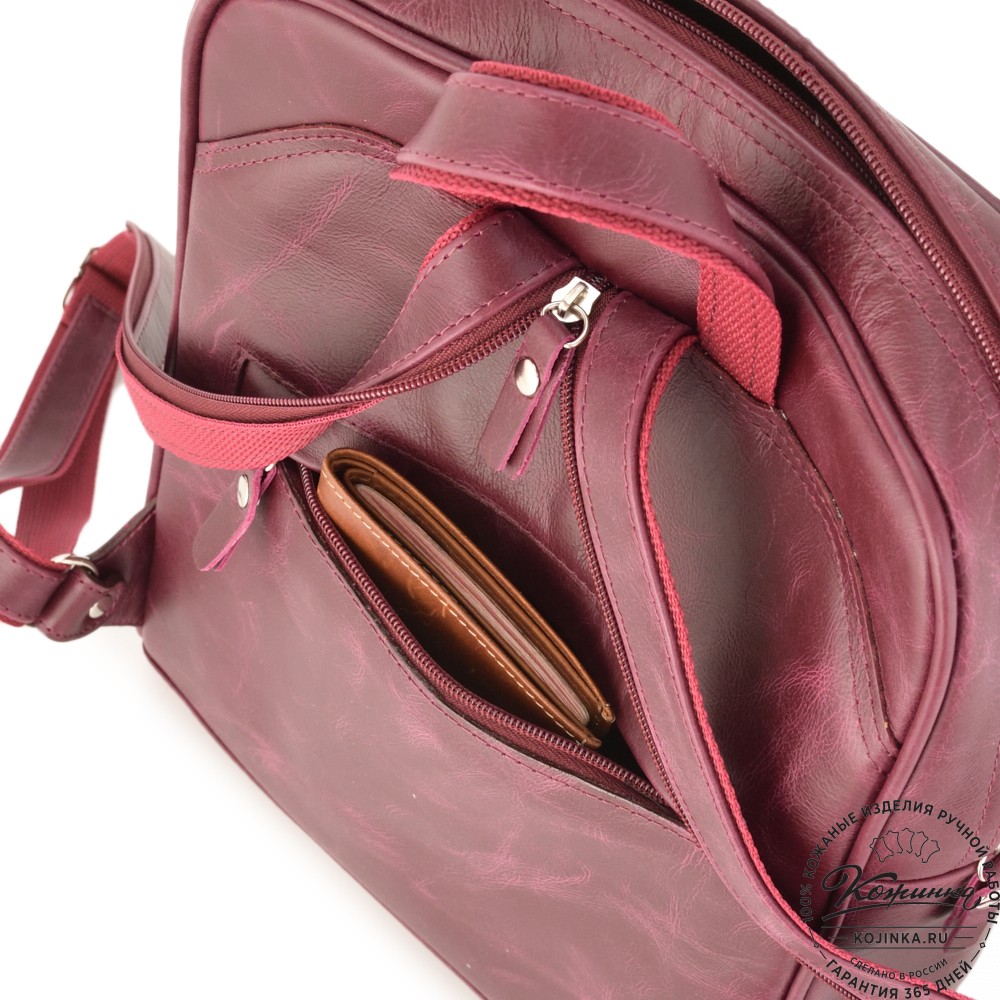 Кожаный рюкзак "Пандора" (бордо)