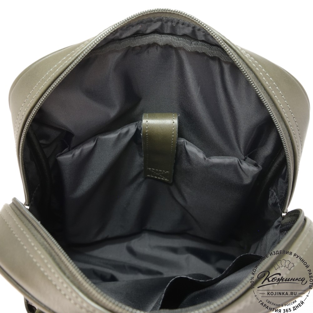 Кожаный рюкзак "Пандора" (хаки гладкая кожа)
