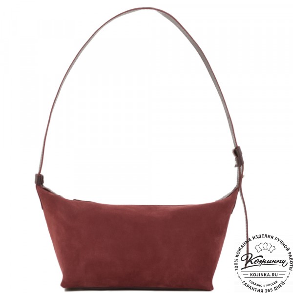 Женская кожаная сумка "Тойс" велюр (бордо). фото 1