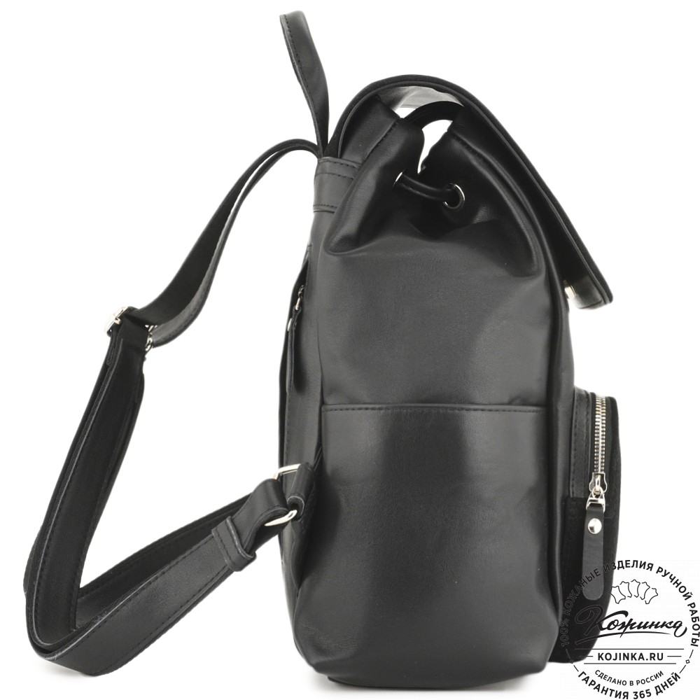 Женский кожаный рюкзак "Франческа" (черный)