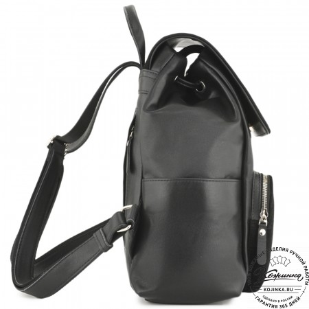 Женский кожаный рюкзак "Франческа" (черный)