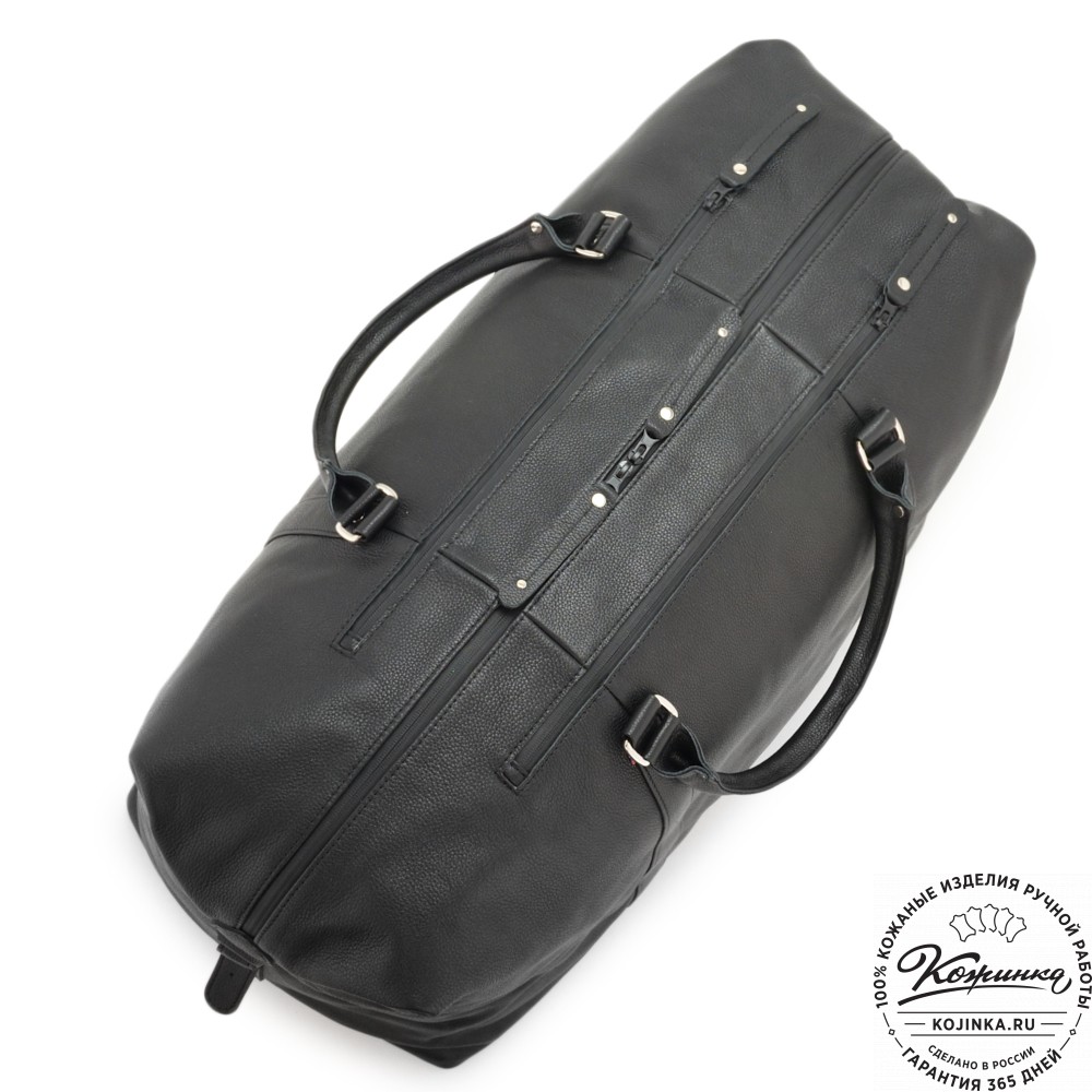 Кожаная дорожно-спортивная сумка "Англия БИГ" (фактура черный)