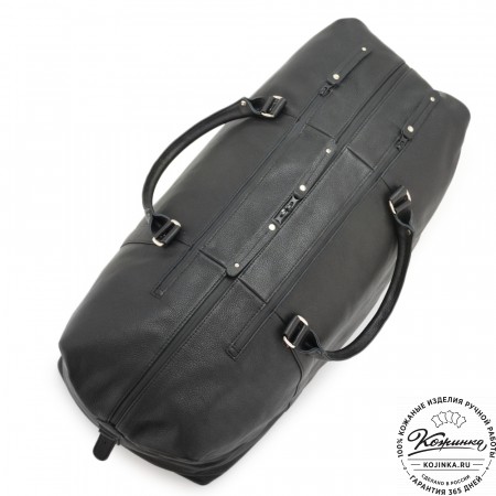 Кожаная дорожно-спортивная сумка "Англия БИГ" (фактура черный)