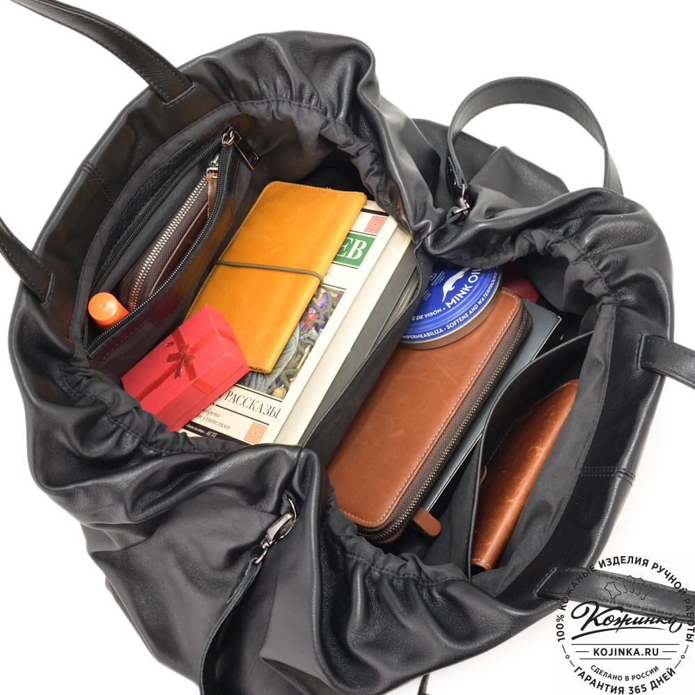 Женская кожаная сумка "Испания" (черная)