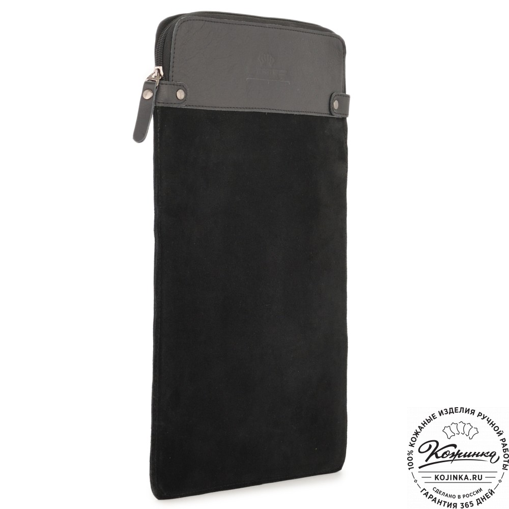 Чехол для ноутбука "Колизей" (велюр/кожа) черный